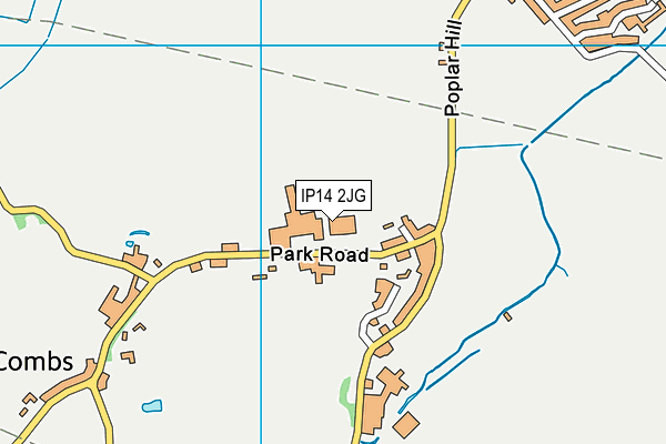 IP14 2JG map - OS VectorMap District (Ordnance Survey)