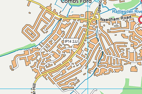 IP14 2JJ map - OS VectorMap District (Ordnance Survey)