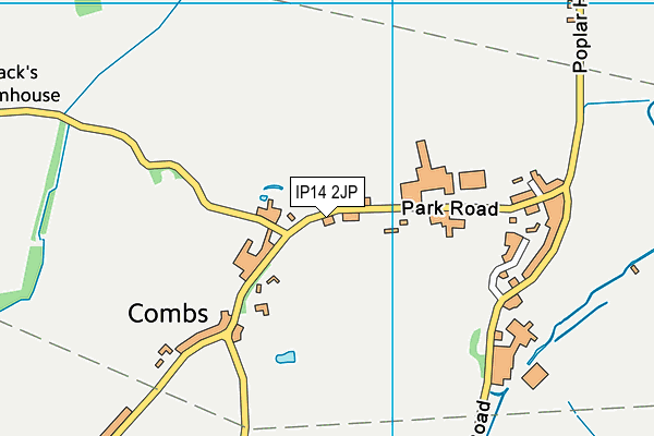 IP14 2JP map - OS VectorMap District (Ordnance Survey)