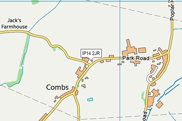 IP14 2JR map - OS VectorMap District (Ordnance Survey)