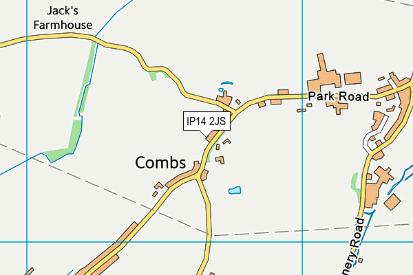 IP14 2JS map - OS VectorMap District (Ordnance Survey)