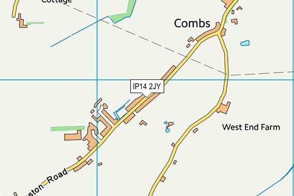 IP14 2JY map - OS VectorMap District (Ordnance Survey)
