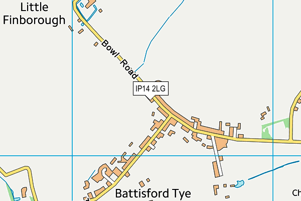 IP14 2LG map - OS VectorMap District (Ordnance Survey)