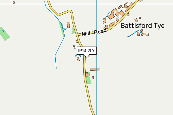 IP14 2LY map - OS VectorMap District (Ordnance Survey)