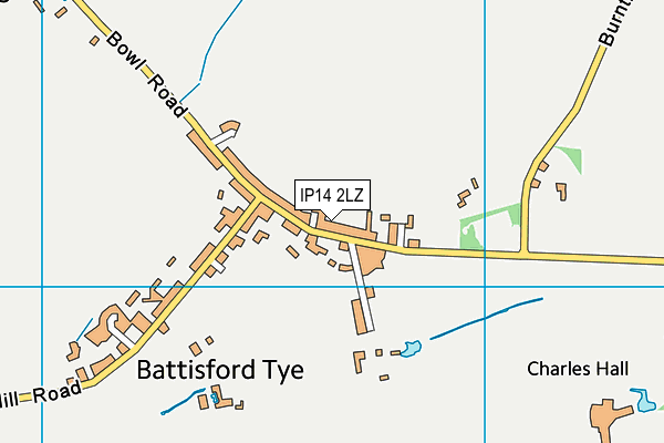 Battisford Free Church (Closed) map (IP14 2LZ) - OS VectorMap District (Ordnance Survey)