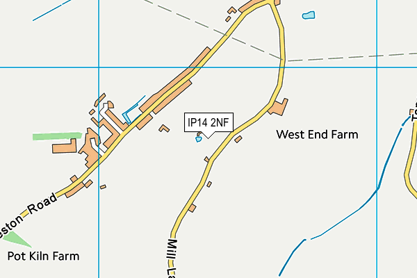 IP14 2NF map - OS VectorMap District (Ordnance Survey)