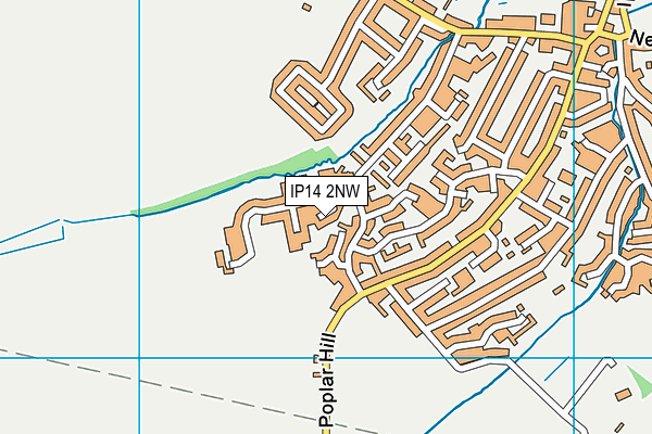 IP14 2NW map - OS VectorMap District (Ordnance Survey)