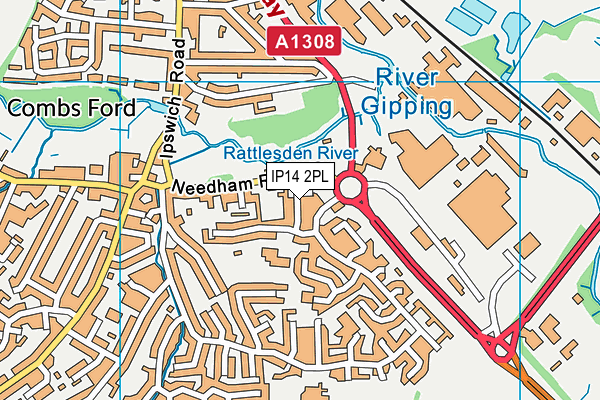 IP14 2PL map - OS VectorMap District (Ordnance Survey)