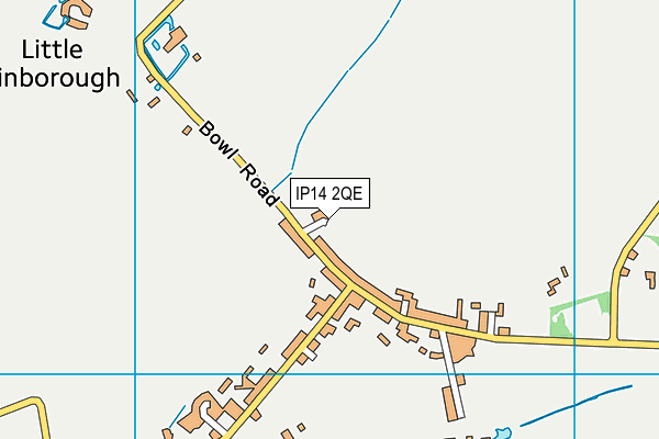 IP14 2QE map - OS VectorMap District (Ordnance Survey)