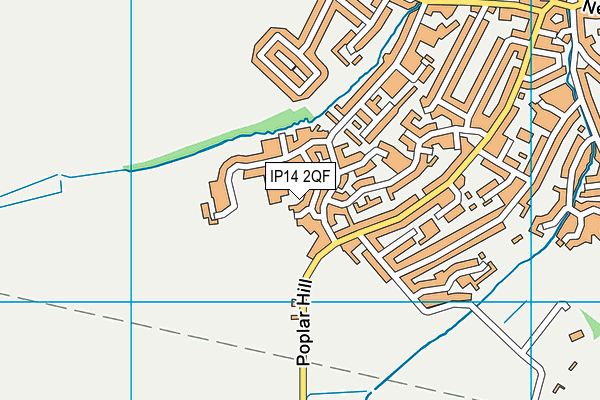 IP14 2QF map - OS VectorMap District (Ordnance Survey)