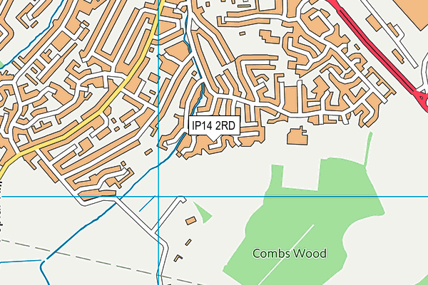 IP14 2RD map - OS VectorMap District (Ordnance Survey)