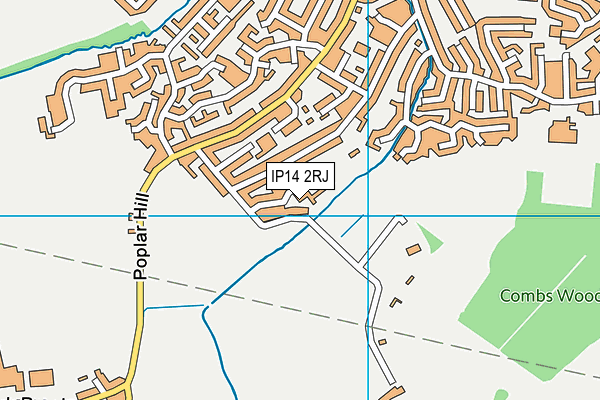 IP14 2RJ map - OS VectorMap District (Ordnance Survey)
