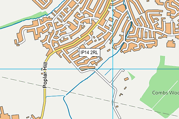 IP14 2RL map - OS VectorMap District (Ordnance Survey)