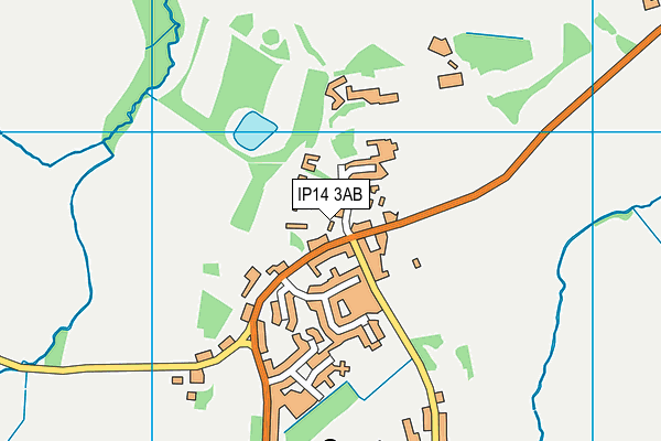 IP14 3AB map - OS VectorMap District (Ordnance Survey)
