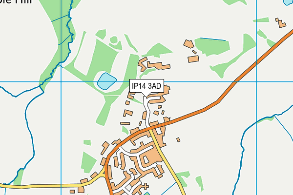 IP14 3AD map - OS VectorMap District (Ordnance Survey)