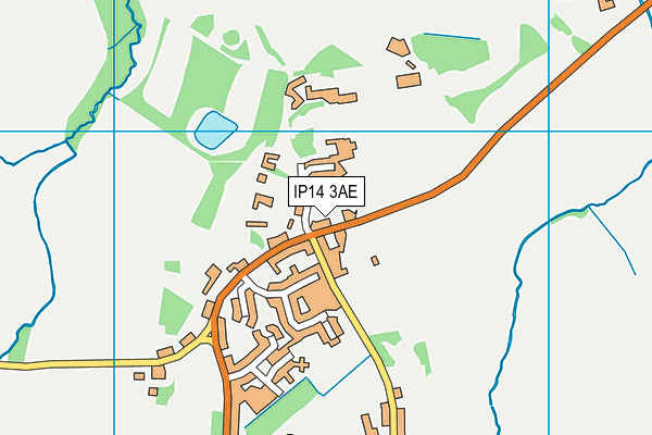 IP14 3AE map - OS VectorMap District (Ordnance Survey)