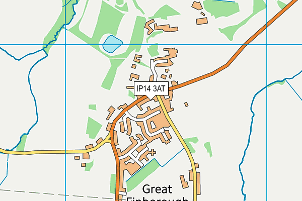 IP14 3AT map - OS VectorMap District (Ordnance Survey)