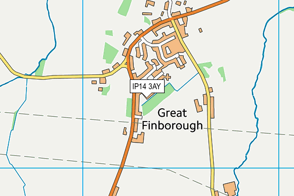 IP14 3AY map - OS VectorMap District (Ordnance Survey)