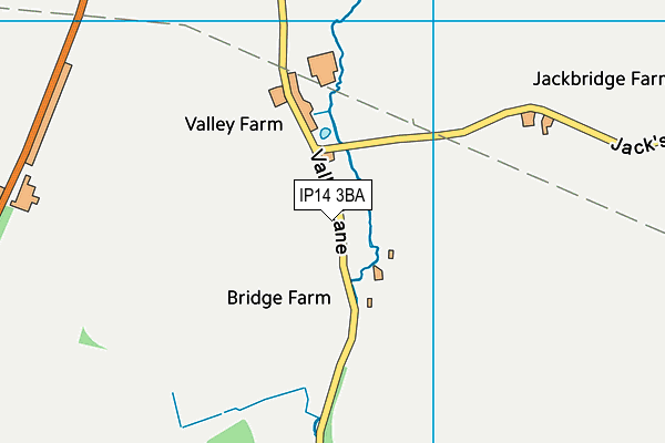 IP14 3BA map - OS VectorMap District (Ordnance Survey)