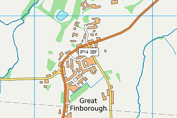 IP14 3BF map - OS VectorMap District (Ordnance Survey)