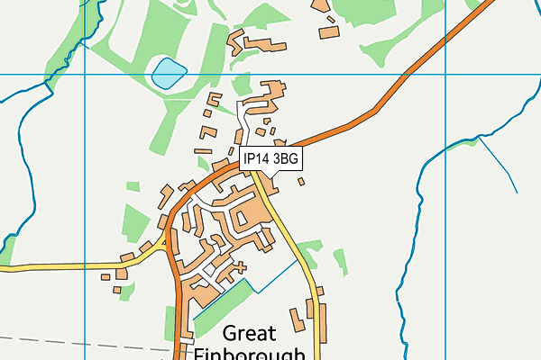 IP14 3BG map - OS VectorMap District (Ordnance Survey)