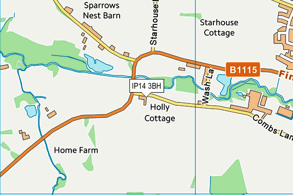 IP14 3BH map - OS VectorMap District (Ordnance Survey)