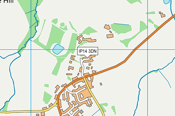 IP14 3DN map - OS VectorMap District (Ordnance Survey)