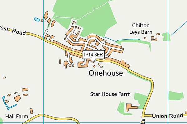 IP14 3ER map - OS VectorMap District (Ordnance Survey)