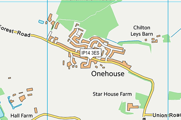 IP14 3ES map - OS VectorMap District (Ordnance Survey)