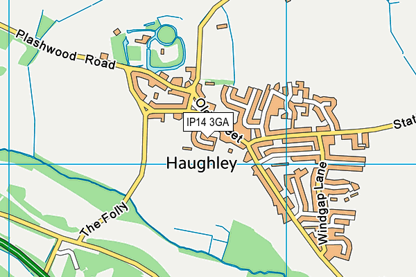 IP14 3GA map - OS VectorMap District (Ordnance Survey)