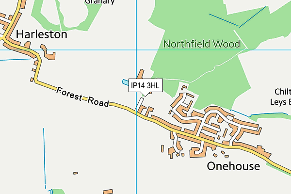 IP14 3HL map - OS VectorMap District (Ordnance Survey)
