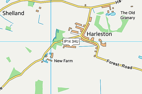 IP14 3HU map - OS VectorMap District (Ordnance Survey)