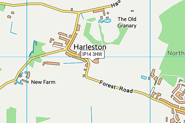 IP14 3HW map - OS VectorMap District (Ordnance Survey)