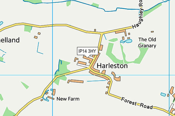 IP14 3HY map - OS VectorMap District (Ordnance Survey)