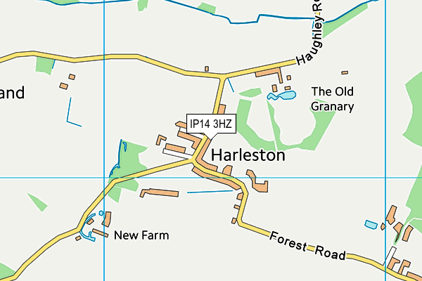 IP14 3HZ map - OS VectorMap District (Ordnance Survey)