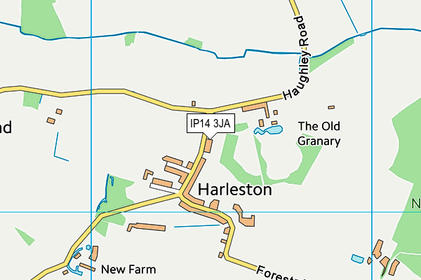 IP14 3JA map - OS VectorMap District (Ordnance Survey)