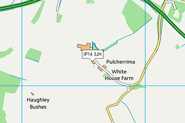 IP14 3JH map - OS VectorMap District (Ordnance Survey)