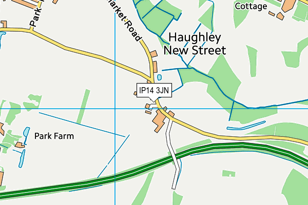 IP14 3JN map - OS VectorMap District (Ordnance Survey)