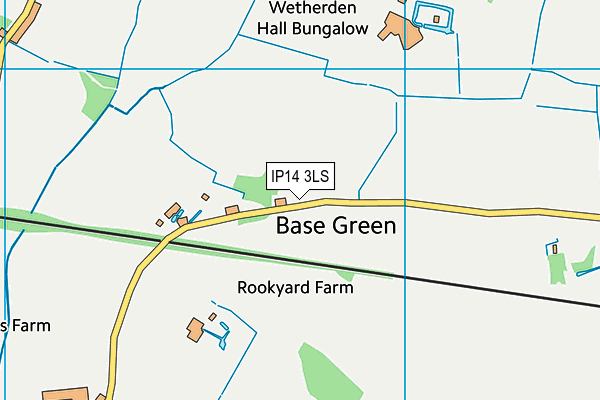 IP14 3LS map - OS VectorMap District (Ordnance Survey)