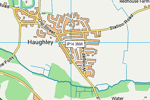 IP14 3NW map - OS VectorMap District (Ordnance Survey)