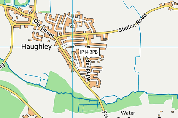 IP14 3PB map - OS VectorMap District (Ordnance Survey)