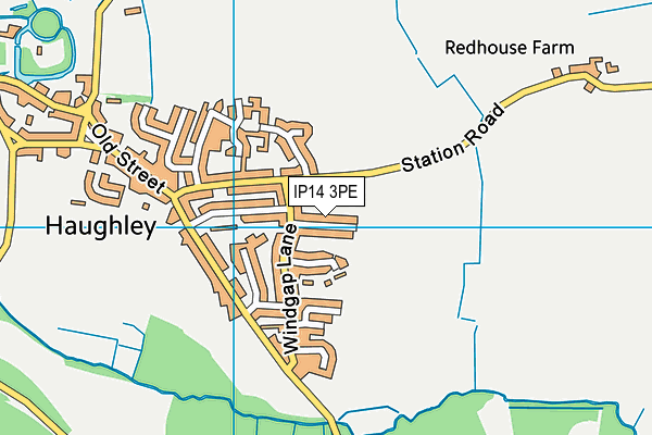 IP14 3PE map - OS VectorMap District (Ordnance Survey)