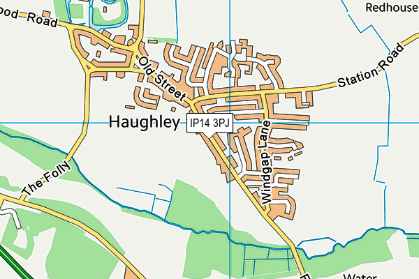 IP14 3PJ map - OS VectorMap District (Ordnance Survey)