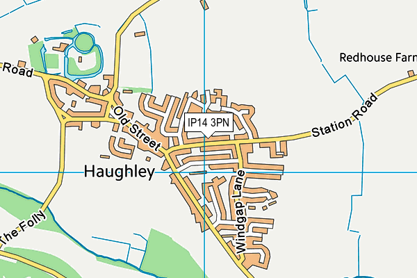 IP14 3PN map - OS VectorMap District (Ordnance Survey)