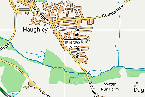 IP14 3PQ map - OS VectorMap District (Ordnance Survey)