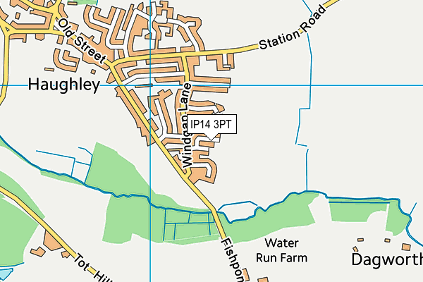 IP14 3PT map - OS VectorMap District (Ordnance Survey)