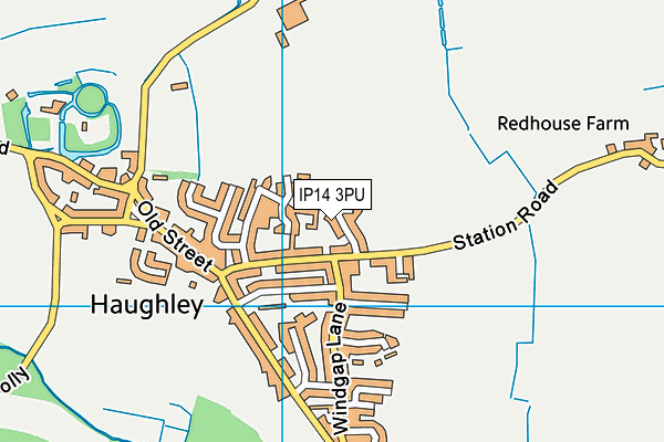 IP14 3PU map - OS VectorMap District (Ordnance Survey)