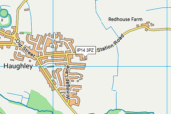 IP14 3PZ map - OS VectorMap District (Ordnance Survey)