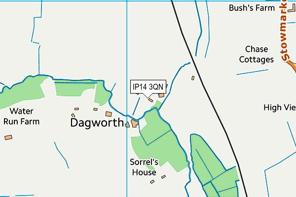 IP14 3QN map - OS VectorMap District (Ordnance Survey)