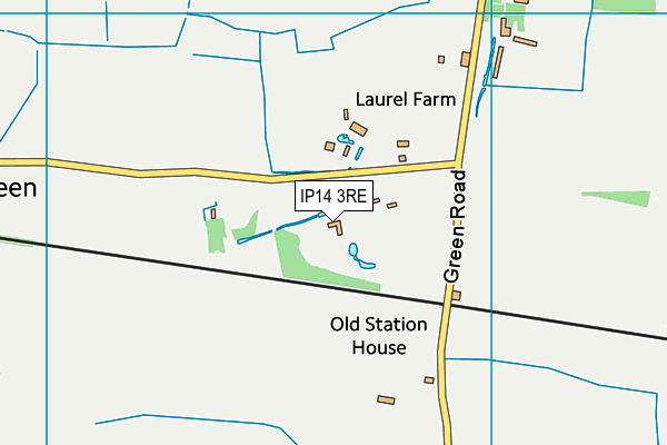 IP14 3RE map - OS VectorMap District (Ordnance Survey)